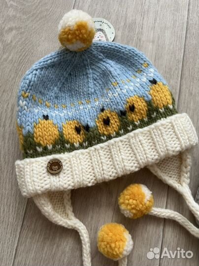 Шерстяные зимние вязаные шапки новые