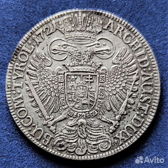 Австрия Карл VI Габсбург 1 талер 1721 Тироль Халл