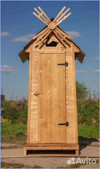 Дачный туалет деревянный с установкой CXJ