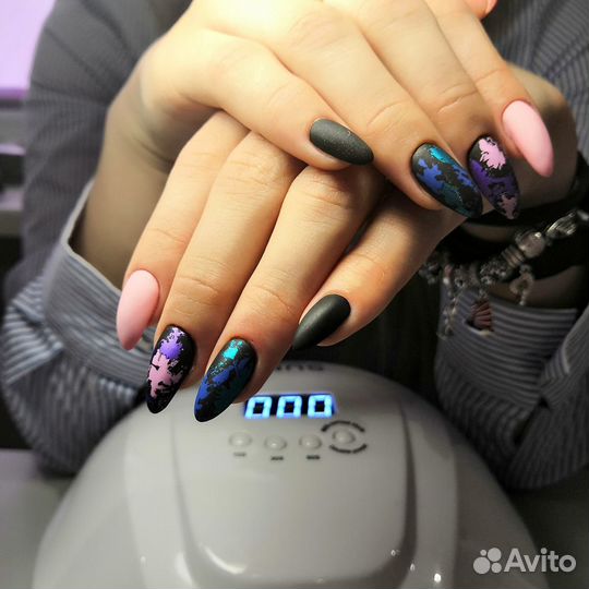 Маникюр коррекция ногтей наращивание гель лак