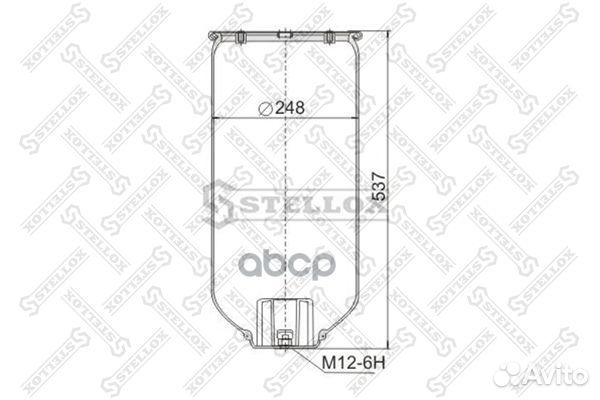 90-41580-SX пневмоподушка без стак. 2 отв.шп.M