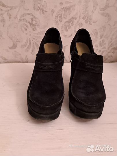 Ботильоны нат.замша, 37 р, б/у