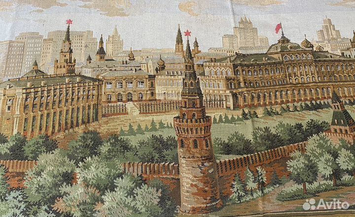 Ковер гобелен на стену ГДР вид Кремля Москва СССР