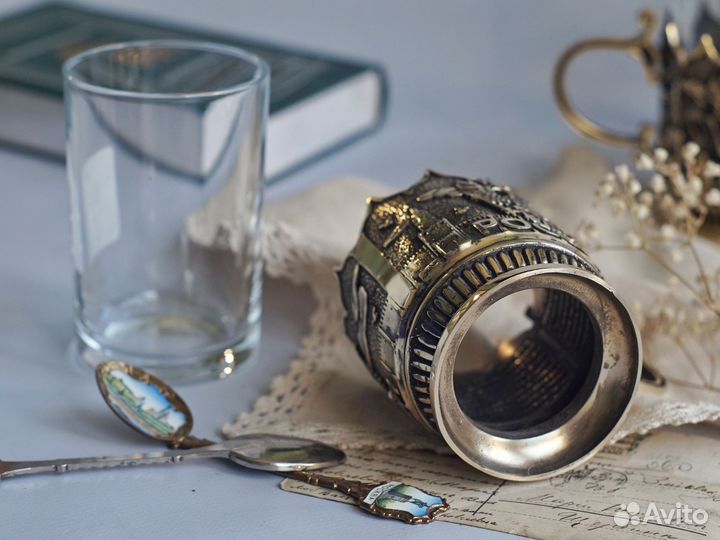 Бронза Подстаканник + стакан