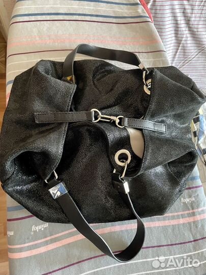 Черная натуральная кожаная женская сумка