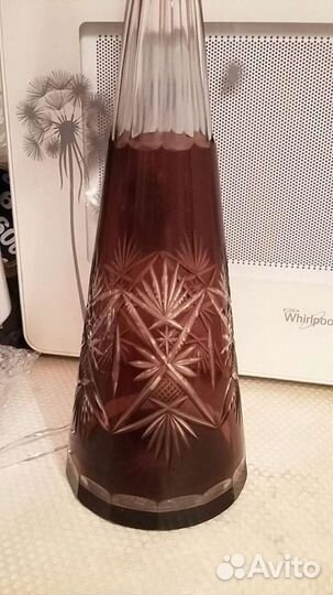 Вазы,Графин : Цветной хрусталь Богемия : Винтаж