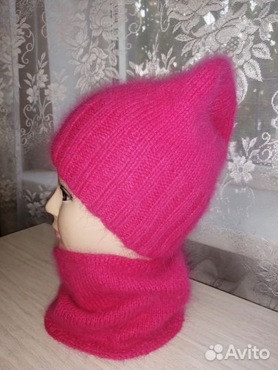 Шапка женская вязаная ручная работа