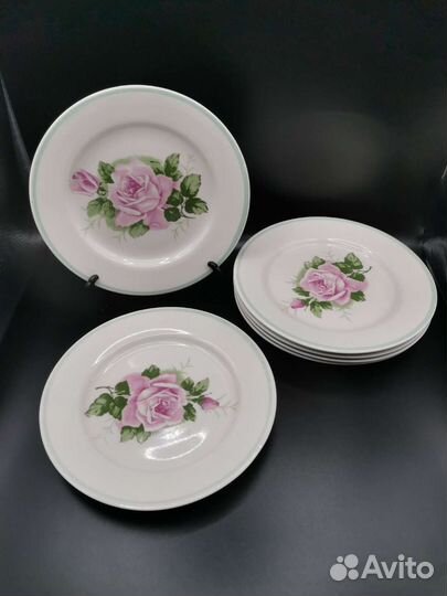 Тарелки Блюдца десертные Розы фхз Хайта СССР