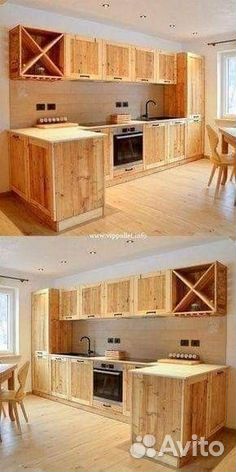 Кухня из натуральной карельской сосны