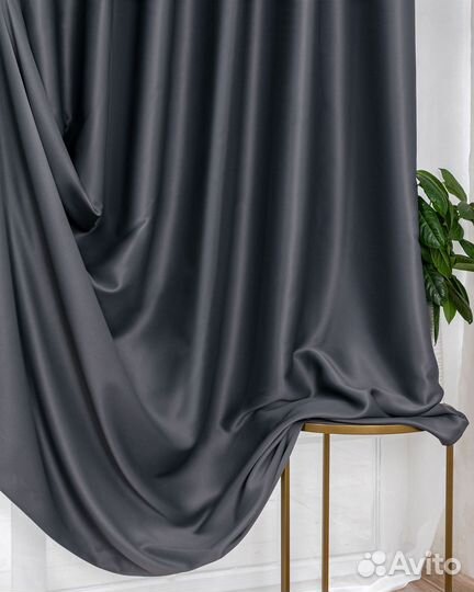 Шторы блэкаут Марсель Серый