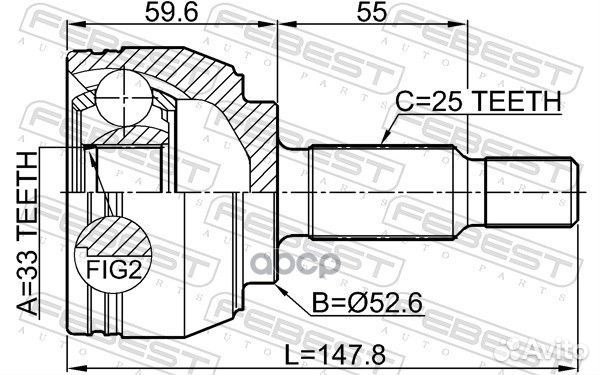 ШРУС внешний renault duster 2011- 2410-dust