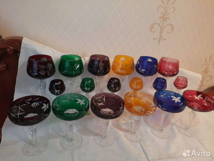 Фужеры креманки рюмки цветной хрусталь Германия