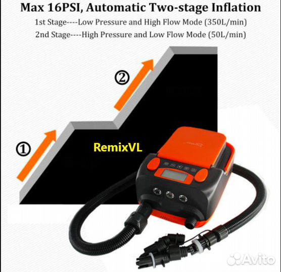 Видео насос 2-х скоростной лодочный и для sup