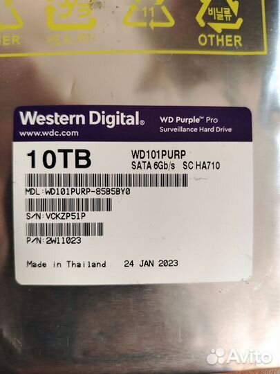 Жесткий диск WD Purple 10 Тб WD101purp