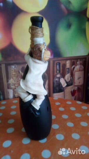 Бутылка стеклянная для вина декоративная