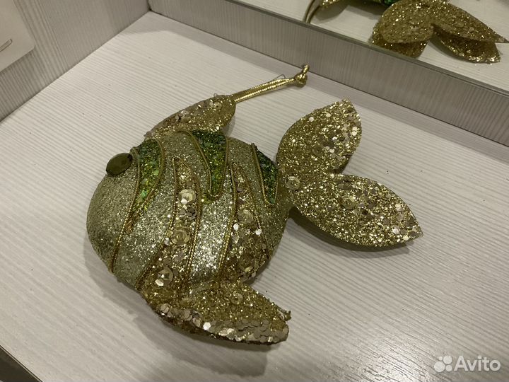 Елочная игрушка Рыбка ручной работы