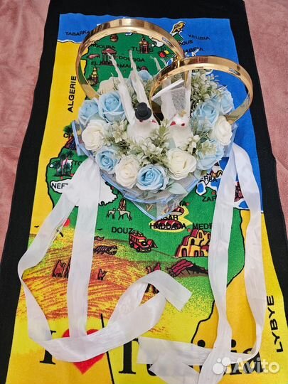 Свадебные кольца украшения на машину