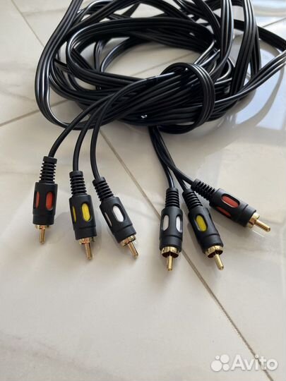 Аудио-видео кабель 3RCA-3RCA (5 метров)