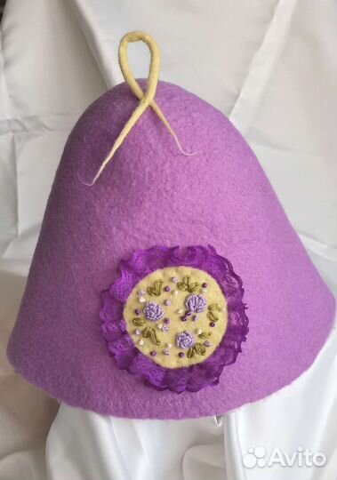 Банная шапка из натуральной шерсти