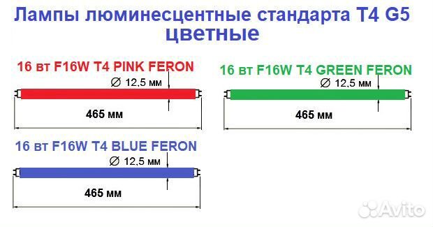 Люминесцентные лампы от 4-х до 36-ти вт