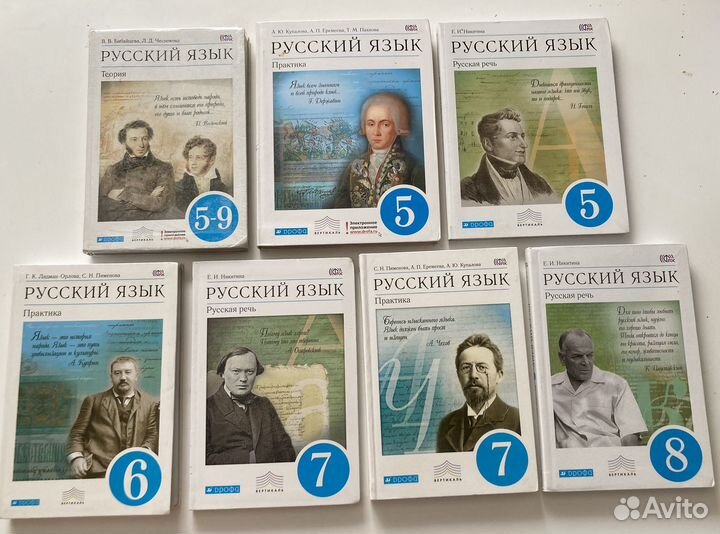 Учебники по русскому 5,6,7,8 Никитина,Пименова
