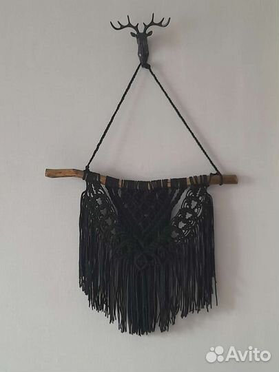 Макраме панно чёрное