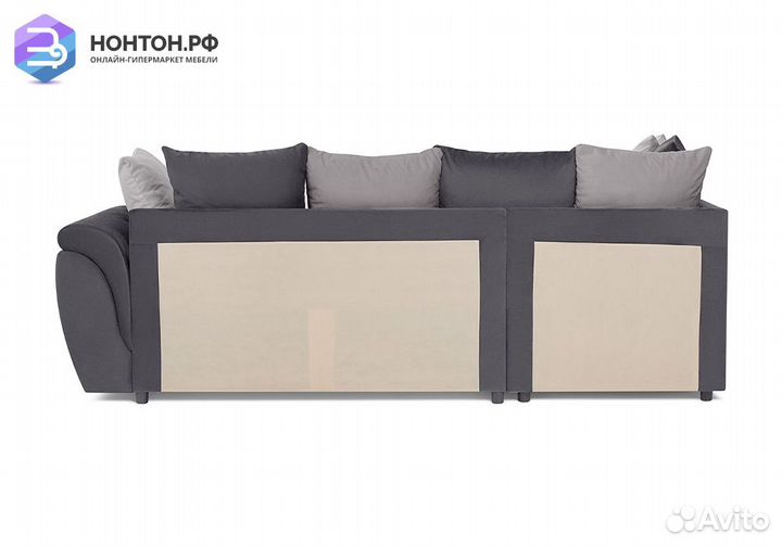 Диван угловой дельфин Стефани темно-серый / серый