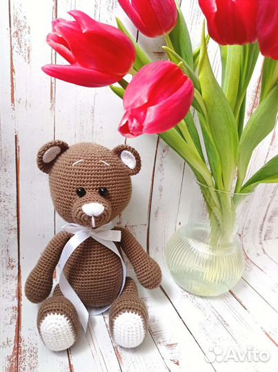 Игрушка медведь заяц амигуруми
