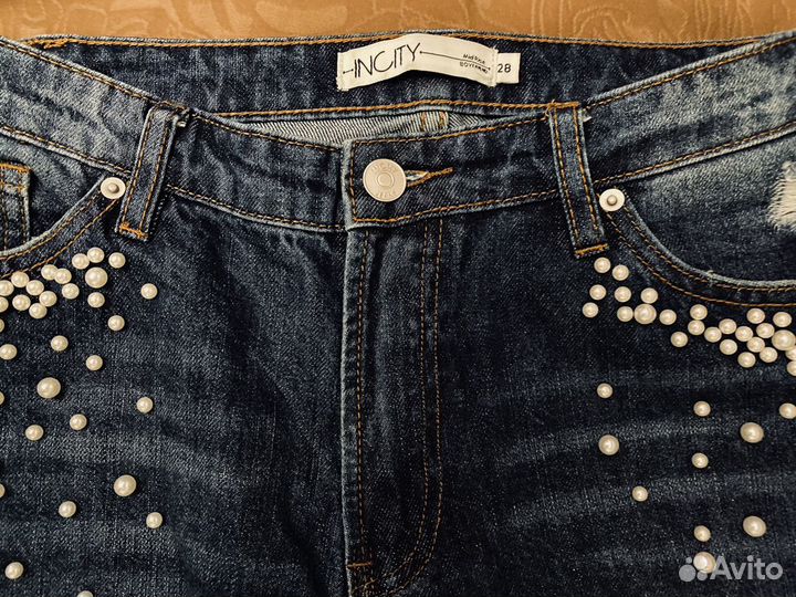 Джинсы укороченные