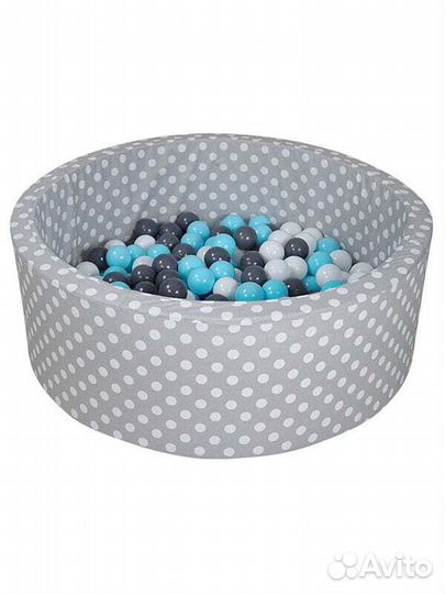 Сухие бассейны Bällebad Soft White Dots Grau