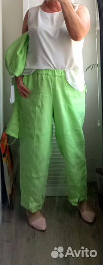 Яркий брючный костюм лето лён Польша