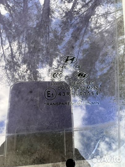 Стекло двери заднее левое Hyundai Accent