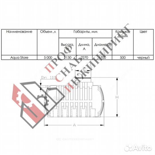 Ёмкость накопительная AquaStore-5 (AS-5) 5000 л че