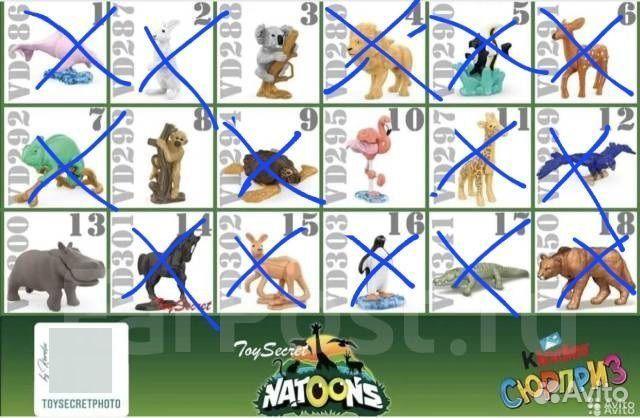 Игрушки из Kinder серия Natoons