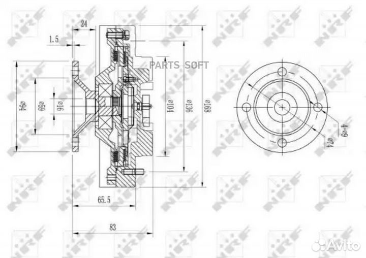NRF 49572 Муфта вентилятора радиатора