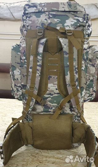 Рюкзак туристический мужской темно-зеленый 130 л