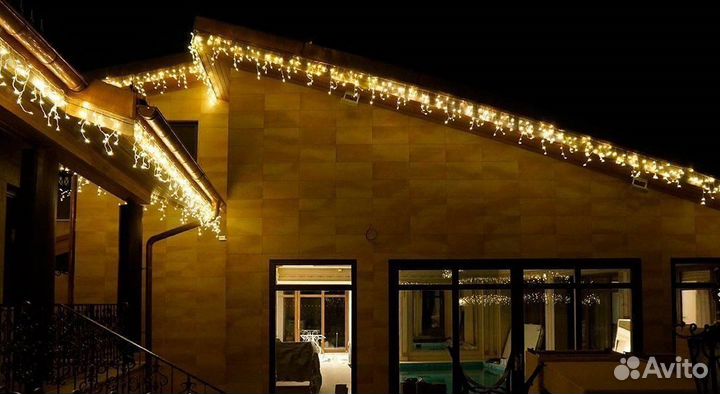 Украшение уличными гирляндами/ Монтаж гирлянд