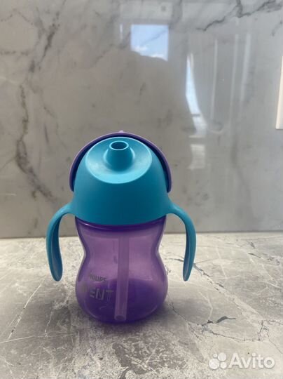 Чашка-поильник с трубочкой avent