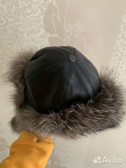 Шапка ушанка женская натуральный мех, чернобурка