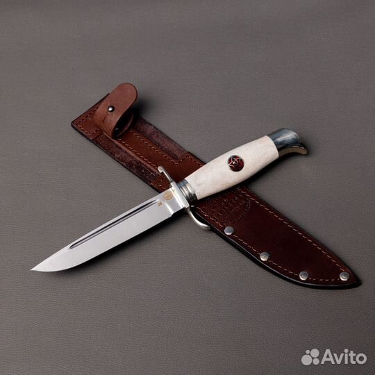Нож Финка нквд - сталь D2, лосиный рог, звезда
