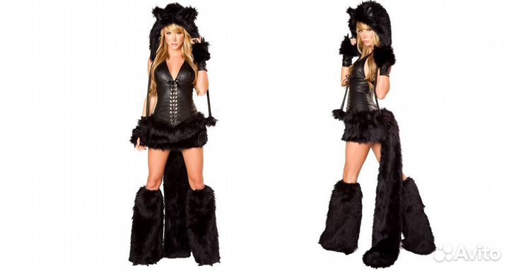 Меховой карнавальный костюм Кошечка