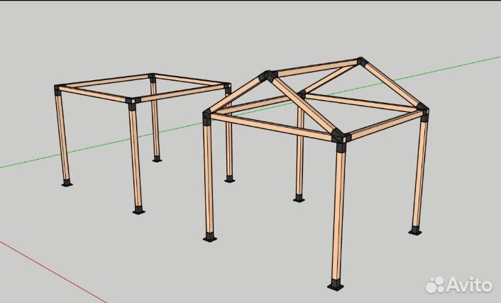 Коннекторы для бруса Беседка Каркас Навес