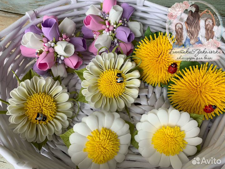 Резиночки для волос ручной работы