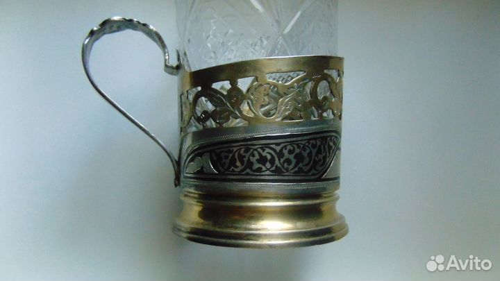 Подстаканник из серебра 875-й пробы, вес 82 гр