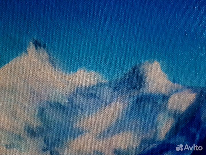 Картина маслом горный пейзаж Алтай Россия горы