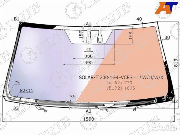 Стекло лобовое toyota land cruiser 200
