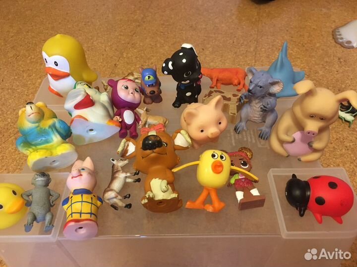 Игрушки из мультфильмов резиновые пластиковые