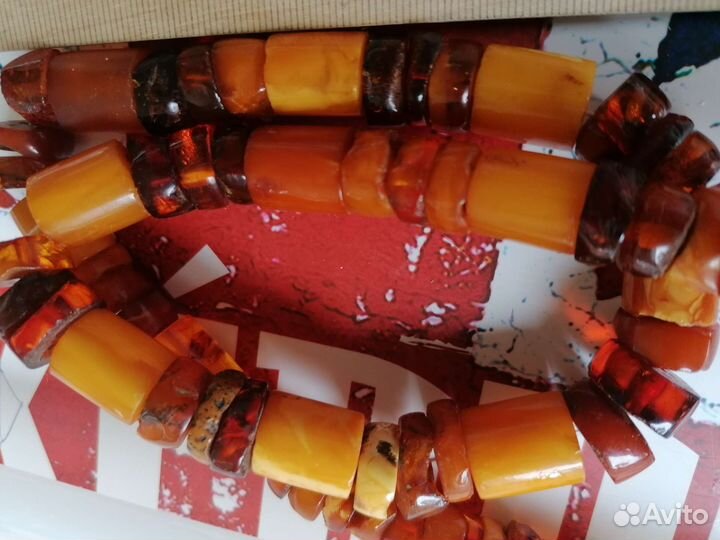 Янтарь винтаж бусы