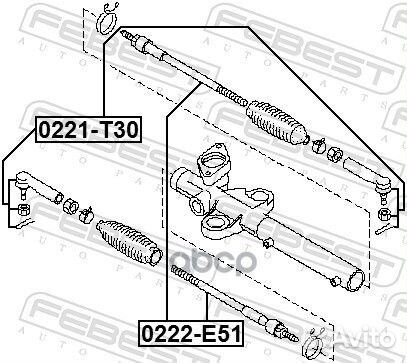 Тяга рулевая nissan elgrand E51 2002-2010 0222