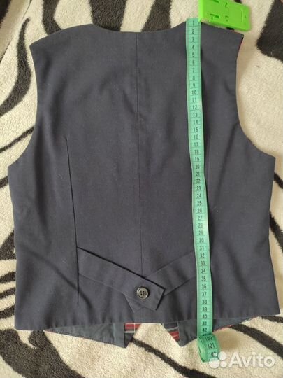 Жилет школьный красно-синяя клетка